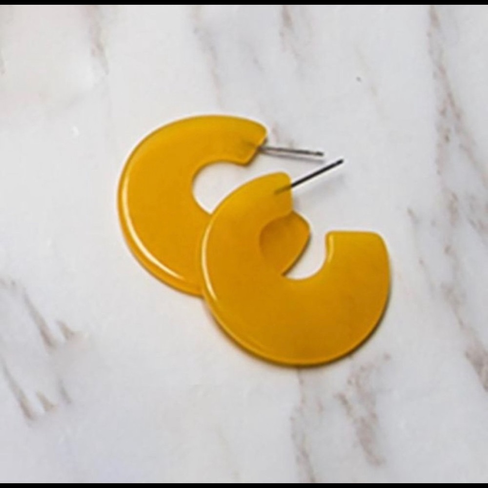 Yellow Acrylic Earrings 💛